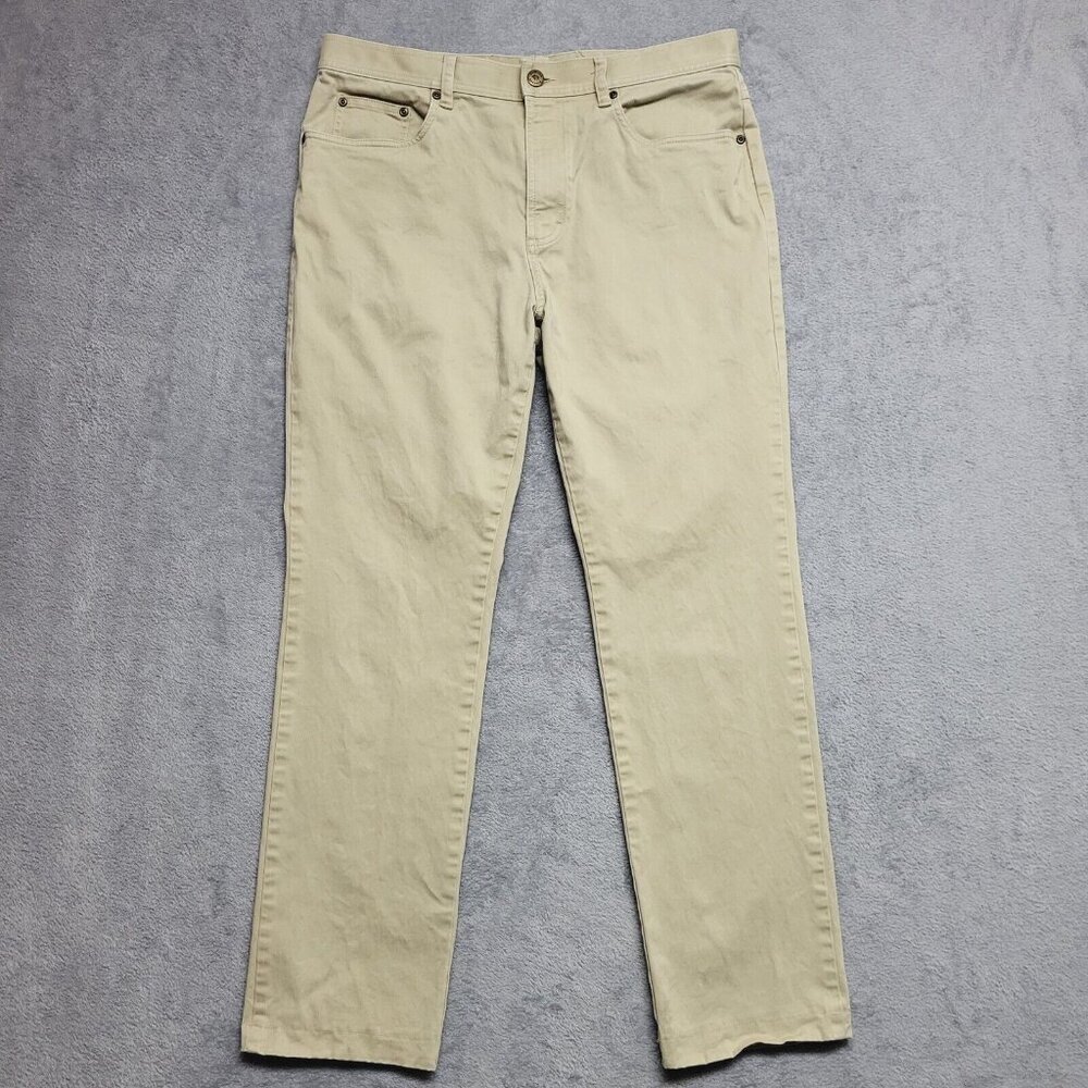 Onward Reserve Pants Men 34x30 Khaki Performance Chino Stretch Casual Distressed